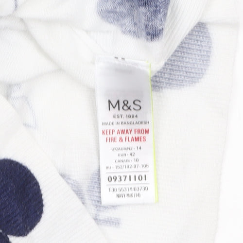Marks and Spencer Women’s White Apple Knit Pullover Jumper Size 14