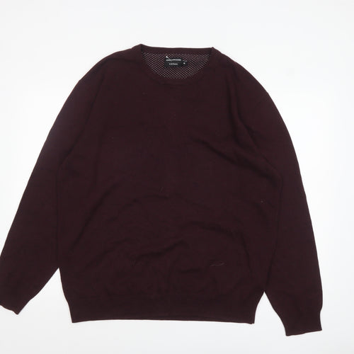 Greenwoods Men’s Brown Cotton Crew Neck Jumper XL Casual Knitwear