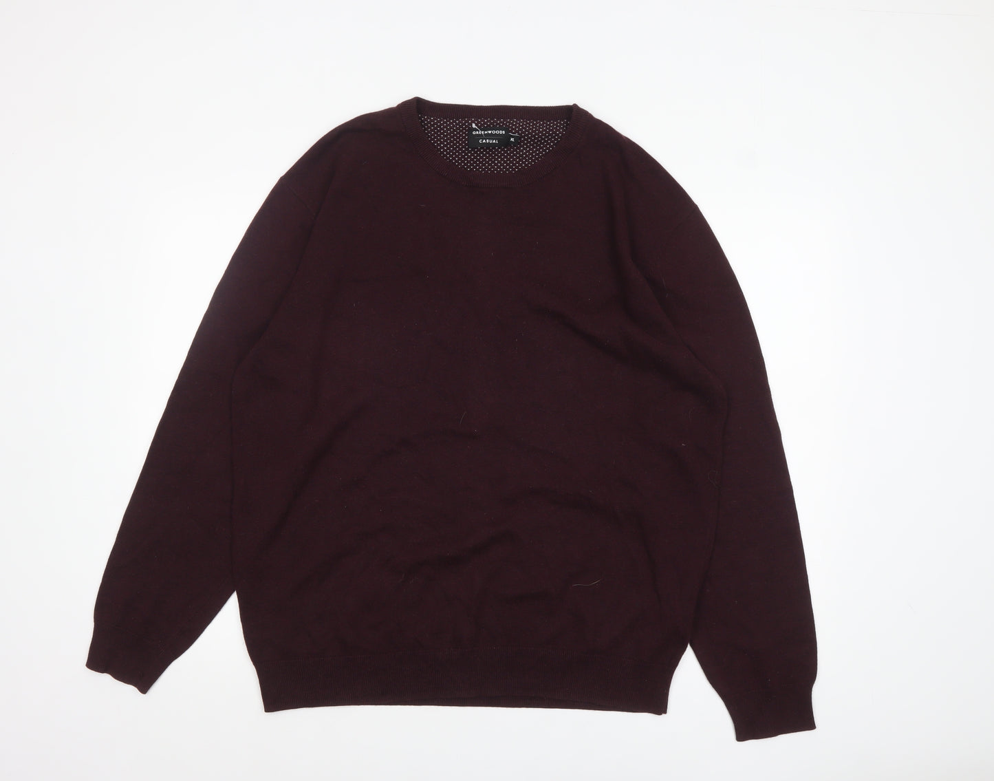 Greenwoods Men’s Brown Cotton Crew Neck Jumper XL Casual Knitwear