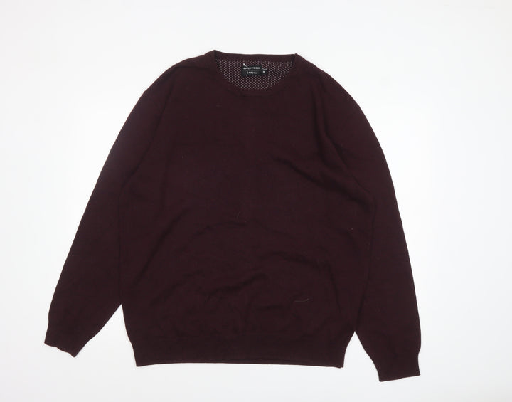 Greenwoods Men’s Brown Cotton Crew Neck Jumper XL Casual Knitwear