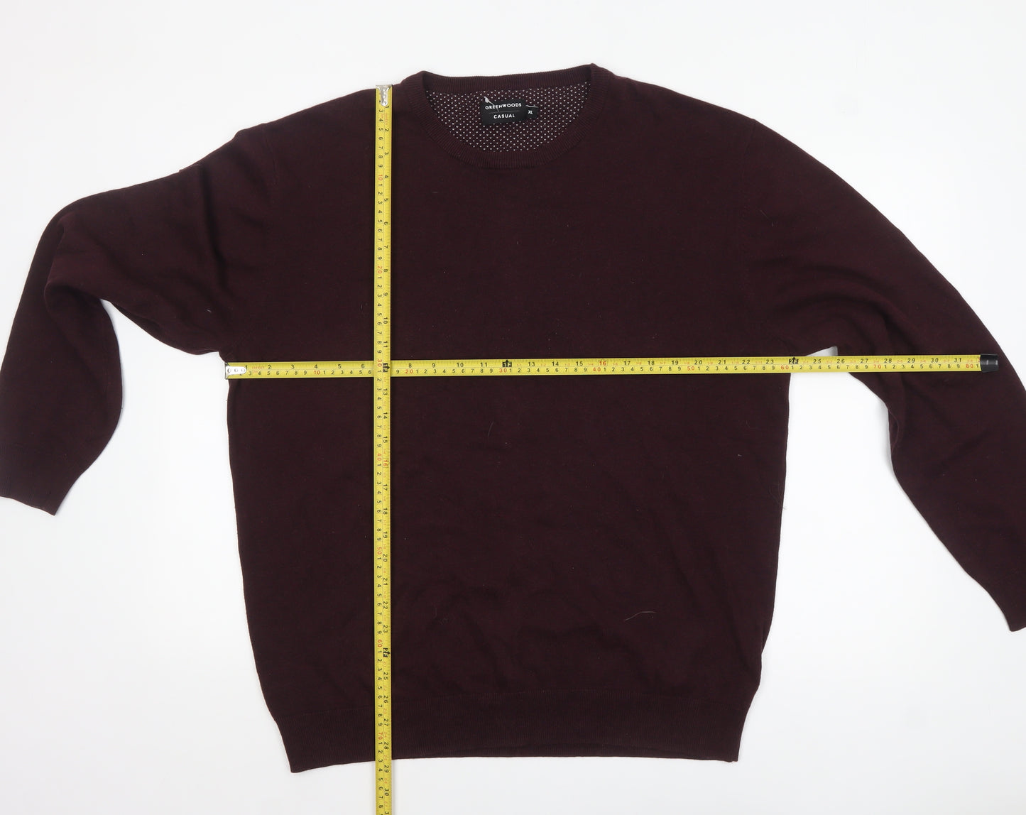 Greenwoods Men’s Brown Cotton Crew Neck Jumper XL Casual Knitwear