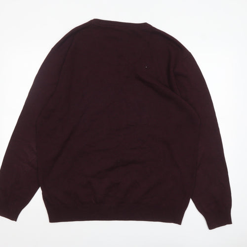 Greenwoods Men’s Brown Cotton Crew Neck Jumper XL Casual Knitwear