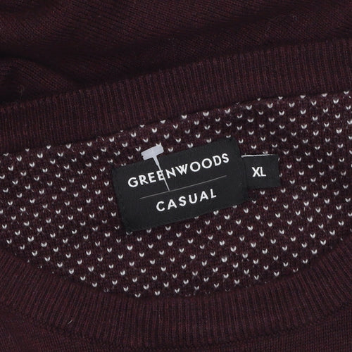 Greenwoods Men’s Brown Cotton Crew Neck Jumper XL Casual Knitwear