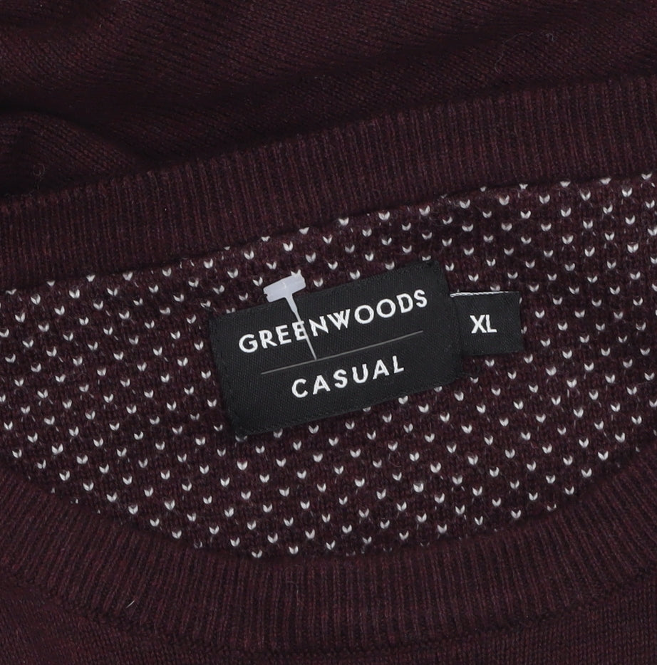 Greenwoods Men’s Brown Cotton Crew Neck Jumper XL Casual Knitwear
