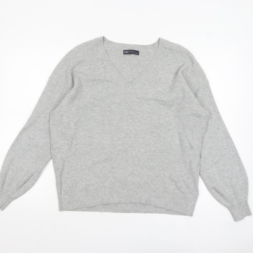 Marks and Spencer Women’s Grey V-Neck Knit Jumper Size L