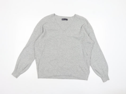 Marks and Spencer Women’s Grey V-Neck Knit Jumper Size L