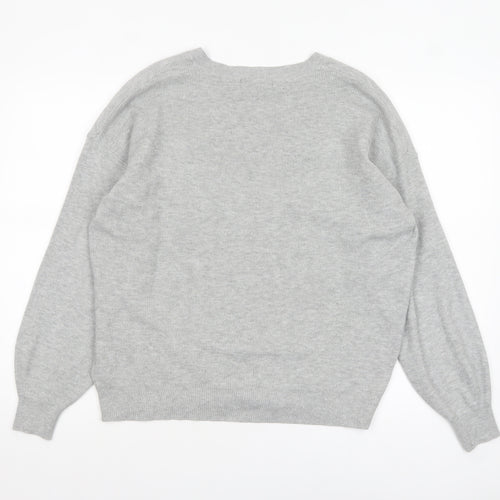 Marks and Spencer Women’s Grey V-Neck Knit Jumper Size L