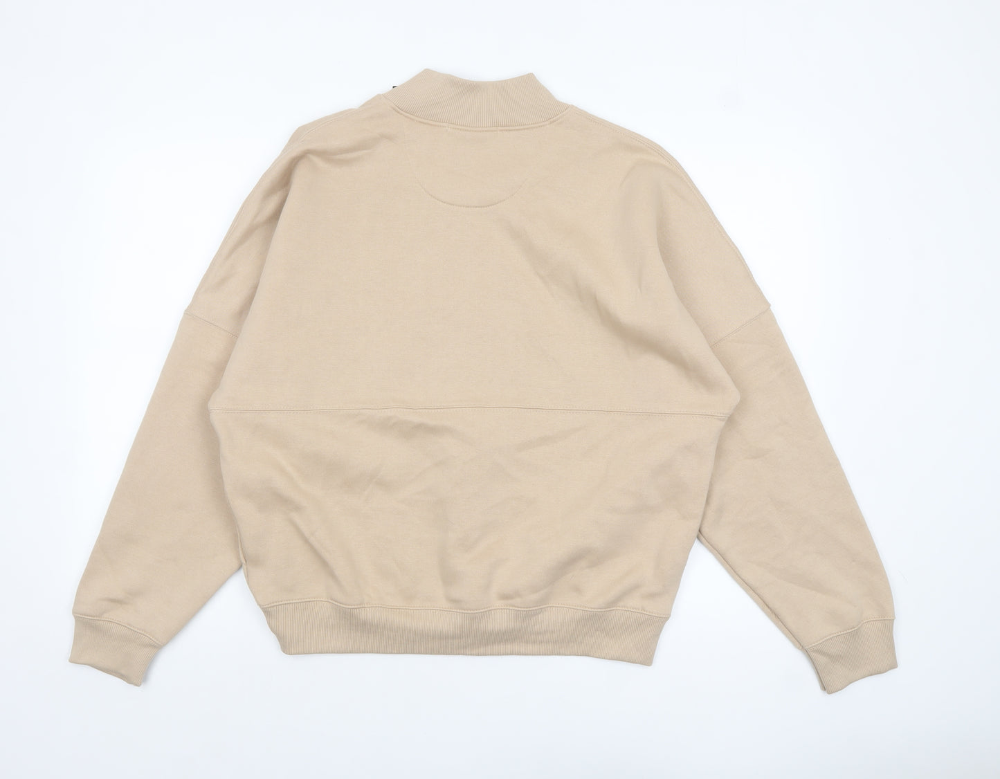 Stylewise Women Beige M Basic Full Zip Casual Jacket