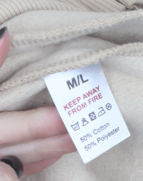 Stylewise Women Beige M Basic Full Zip Casual Jacket