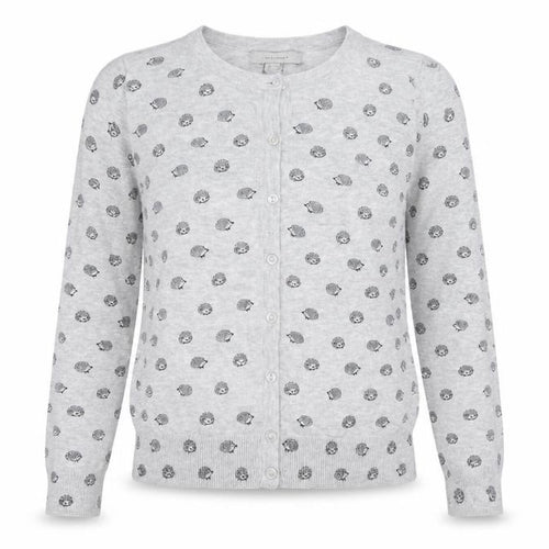 Atmosphere Women's Grey Animal Print Cotton Cardigan Size 8