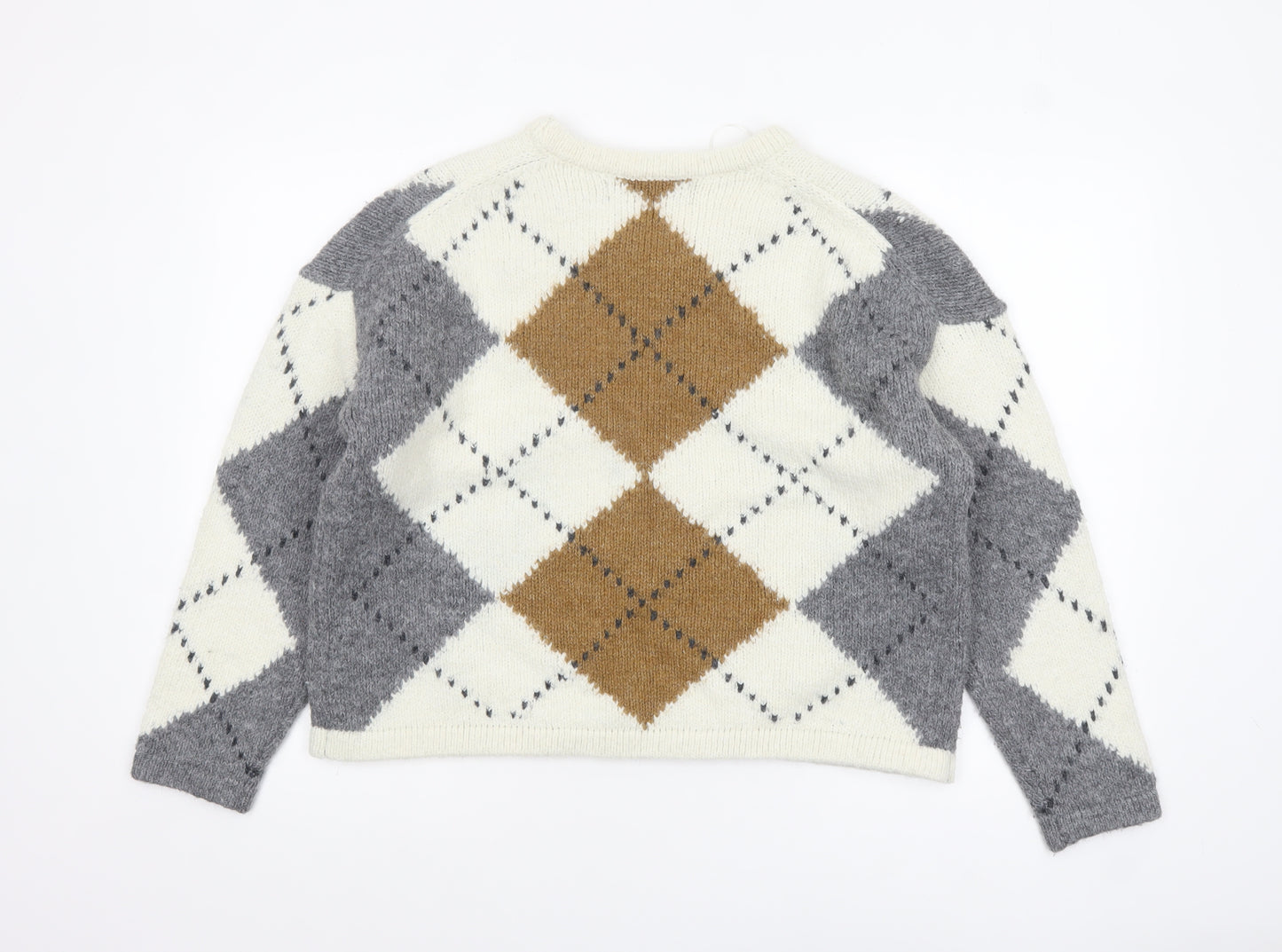 Primark Women's Multicoloured Argyle Knit Pullover Jumper M