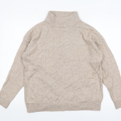 Next Women’s Beige Roll Neck Knit Jumper Size M Regular Fit