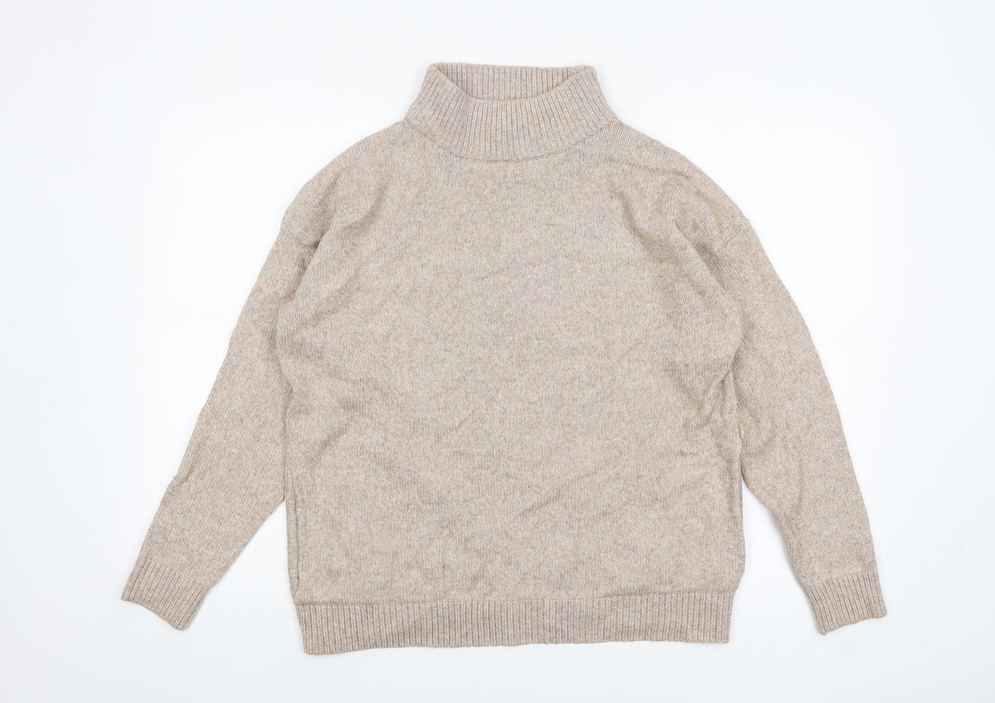 Next Women’s Beige Roll Neck Knit Jumper Size M Regular Fit