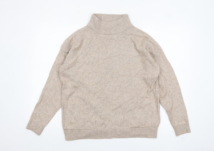 Next Women’s Beige Roll Neck Knit Jumper Size M Regular Fit