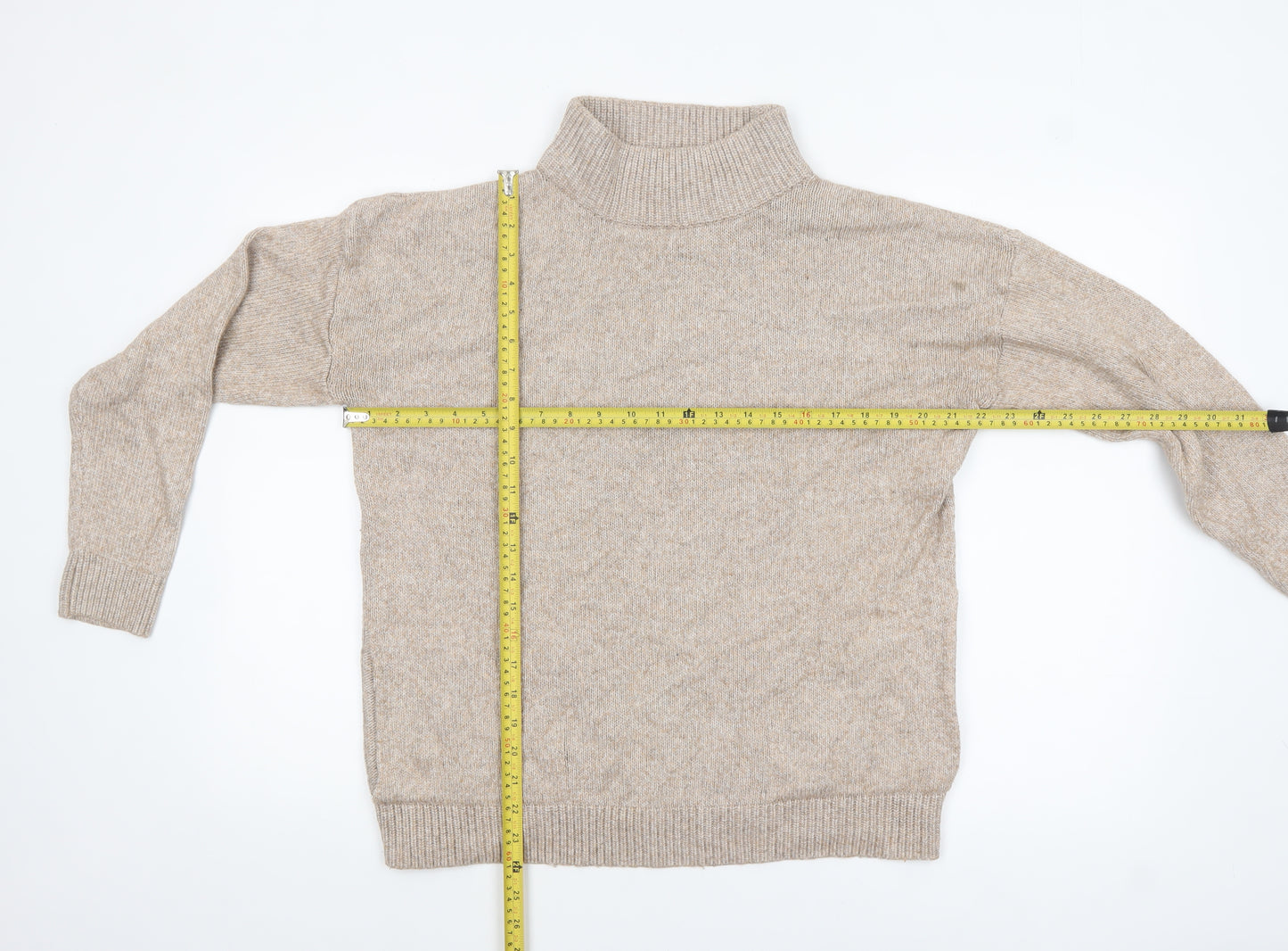 Next Women’s Beige Roll Neck Knit Jumper Size M Regular Fit
