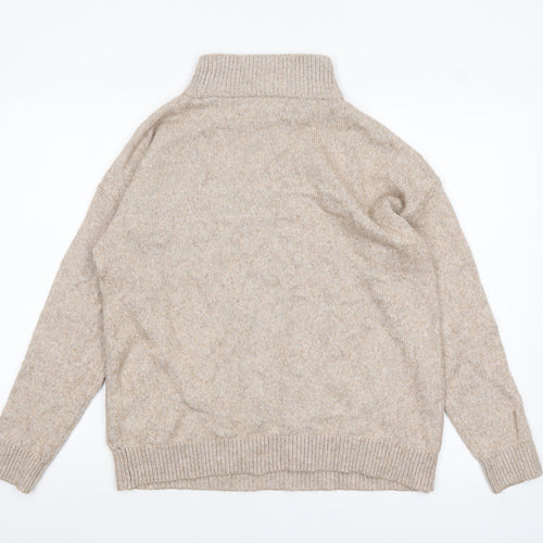 Next Women’s Beige Roll Neck Knit Jumper Size M Regular Fit