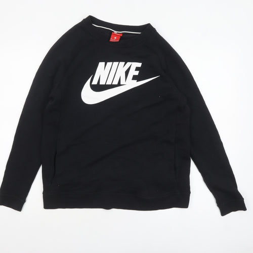 Nike Men's Black Medium Pullover Logo Crew Neck Sweatshirt