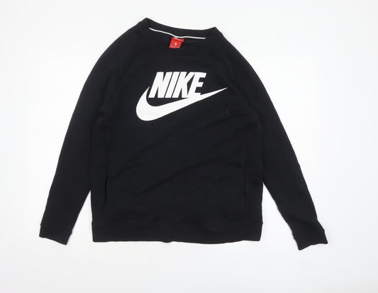 Nike Men's Black Medium Pullover Logo Crew Neck Sweatshirt