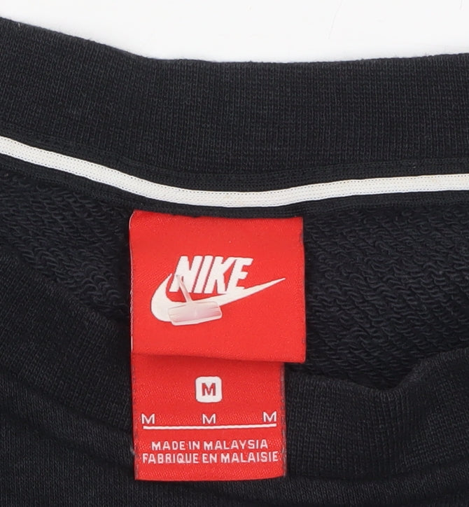 Nike Men's Black Medium Pullover Logo Crew Neck Sweatshirt