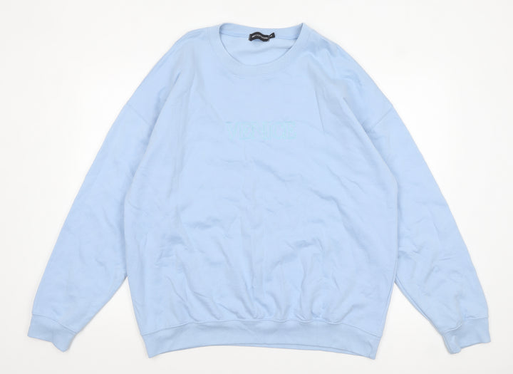 PrettyLittleThing Blue Venice Embroidered Sweatshirt Medium Unisex