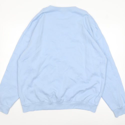 PrettyLittleThing Blue Venice Embroidered Sweatshirt Medium Unisex