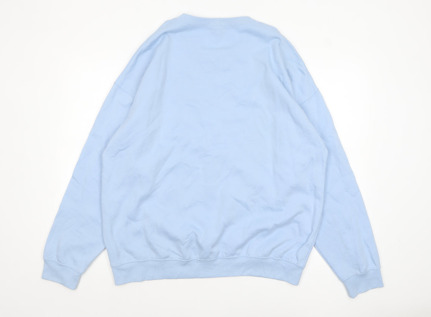 PrettyLittleThing Blue Venice Embroidered Sweatshirt Medium Unisex