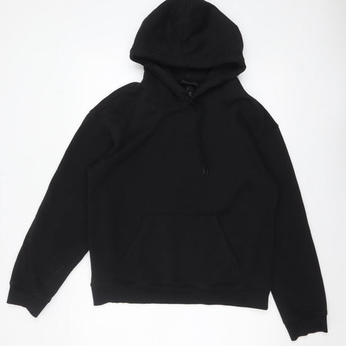 H&M Men's Black Loose Fit Hoodie Size S Cotton Blend Pullover
