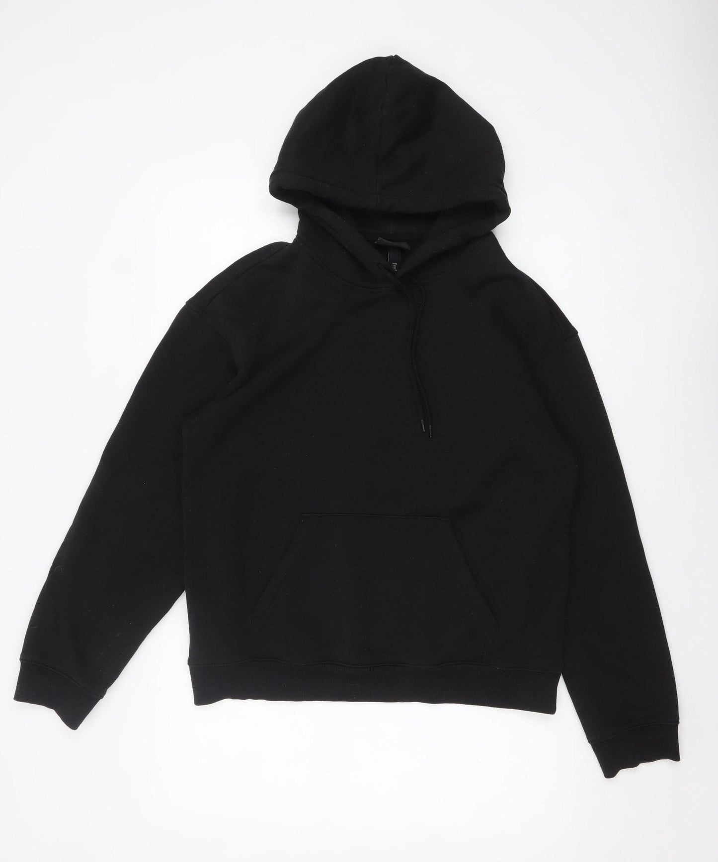 H&M Men's Black Loose Fit Hoodie Size S Cotton Blend Pullover