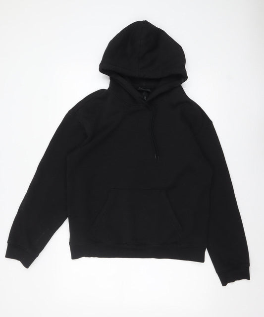 H&M Men's Black Loose Fit Hoodie Size S Cotton Blend Pullover
