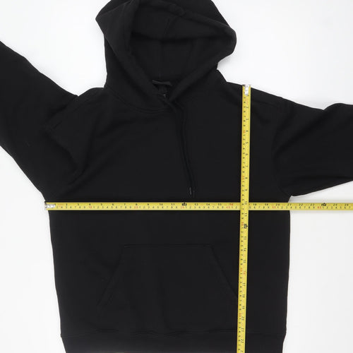 H&M Men's Black Loose Fit Hoodie Size S Cotton Blend Pullover