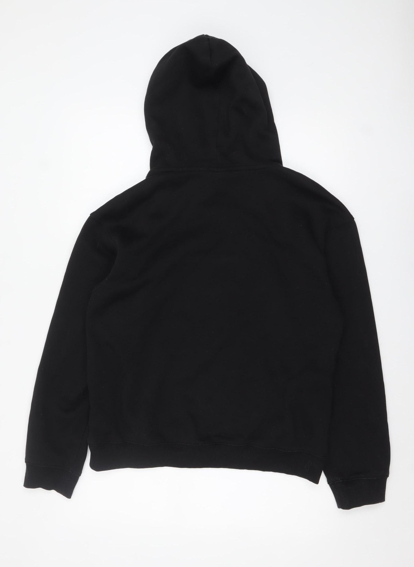 H&M Men's Black Loose Fit Hoodie Size S Cotton Blend Pullover