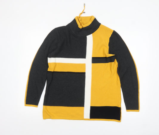 Roman Women’s Multicoloured Roll Neck Geometric Knit Jumper Size 12