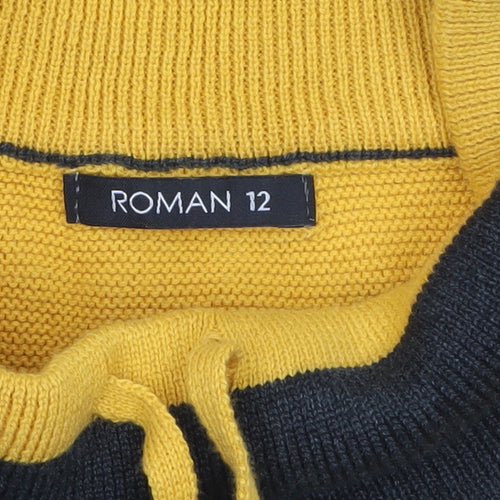 Roman Women’s Multicoloured Roll Neck Geometric Knit Jumper Size 12