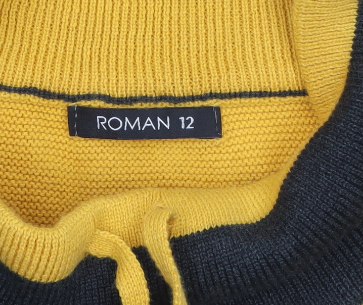 Roman Women’s Multicoloured Roll Neck Geometric Knit Jumper Size 12