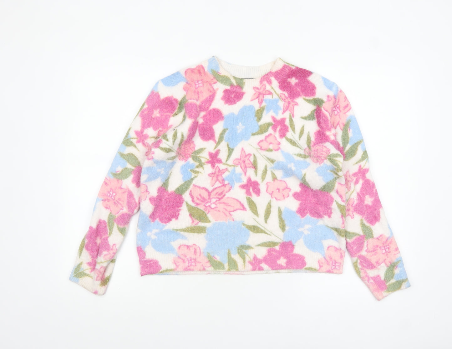 Nutmeg Women's Multicoloured Floral Crew Neck Jumper Size 10