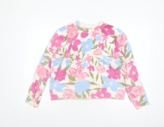 Nutmeg Women's Multicoloured Floral Crew Neck Jumper Size 10