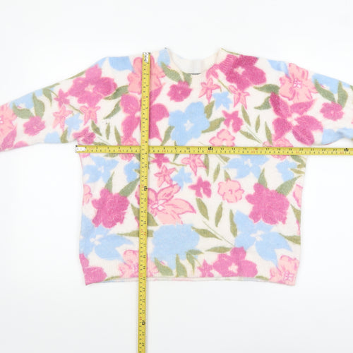 Nutmeg Women's Multicoloured Floral Crew Neck Jumper Size 10