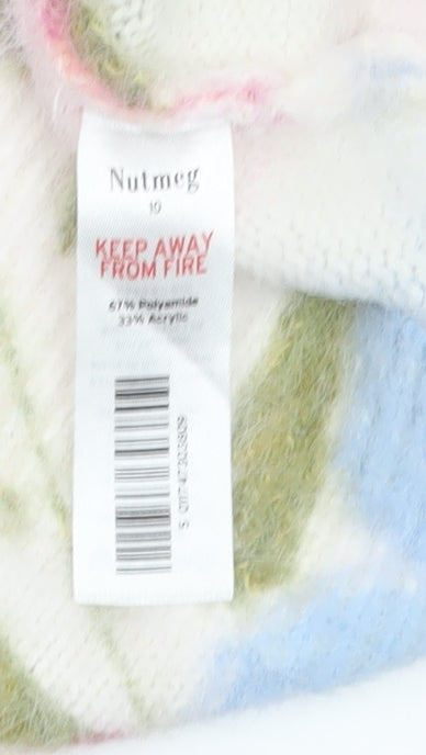 Nutmeg Women's Multicoloured Floral Crew Neck Jumper Size 10