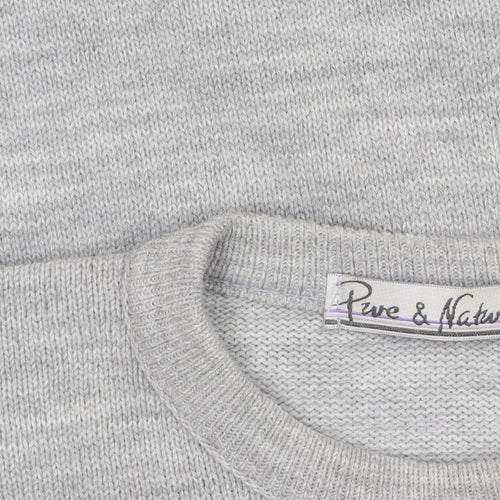 Pure & Natural Womens Grey Fair Isle Knit Jumper M