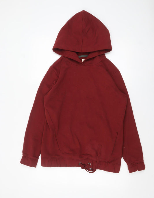 Next Women’s Red Cotton Blend Hooded Pullover Hoodie Size 12