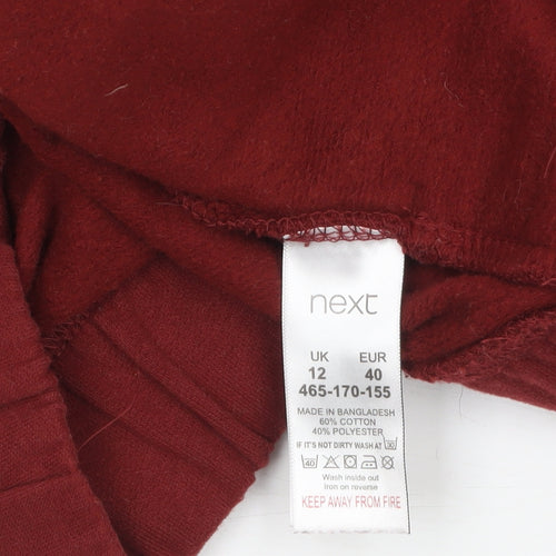 Next Women’s Red Cotton Blend Hooded Pullover Hoodie Size 12