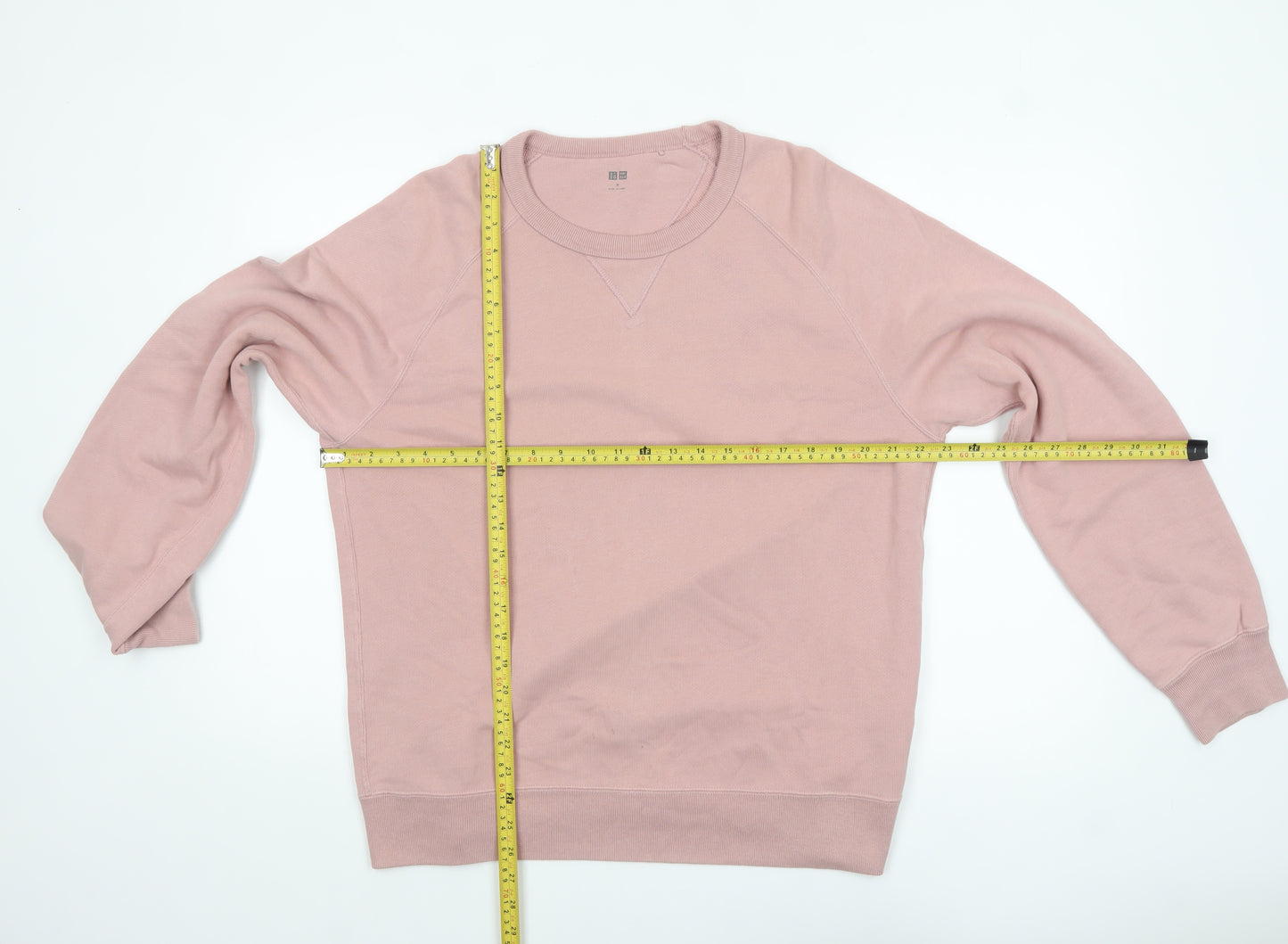 Uniqlo Men Pink Regular Fit Crew Neck Pullover Sweatshirt M