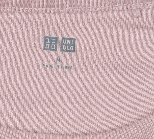 Uniqlo Men Pink Regular Fit Crew Neck Pullover Sweatshirt M