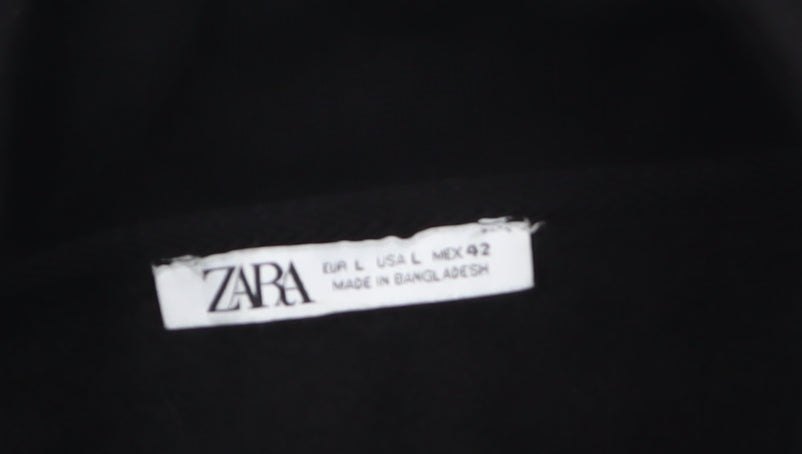 Zara Men Black 1/4 Zip High Neck Sweatshirt Size L