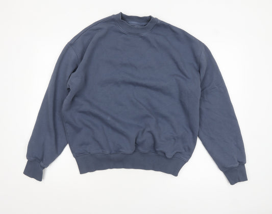 Marks and Spencer Men's Blue Oversized Fit Crew Neck Sweatshirt M