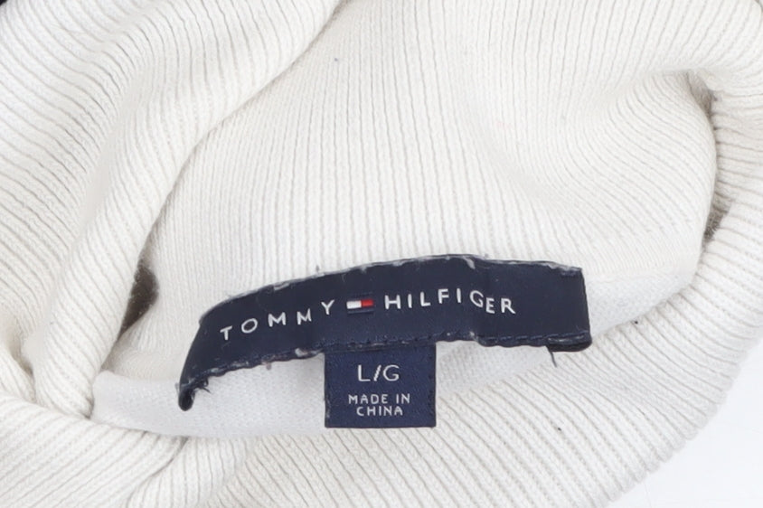 Tommy Hilfiger Men's Multicoloured Roll Neck Cotton Pullover Jumper L