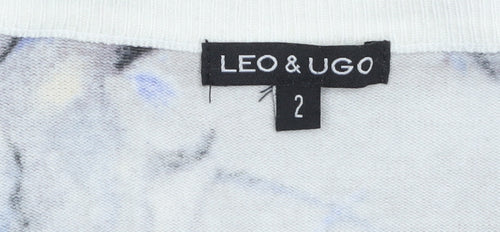 Leo & Ugo Women Beige Floral V-Neck Henley Knit Jumper M