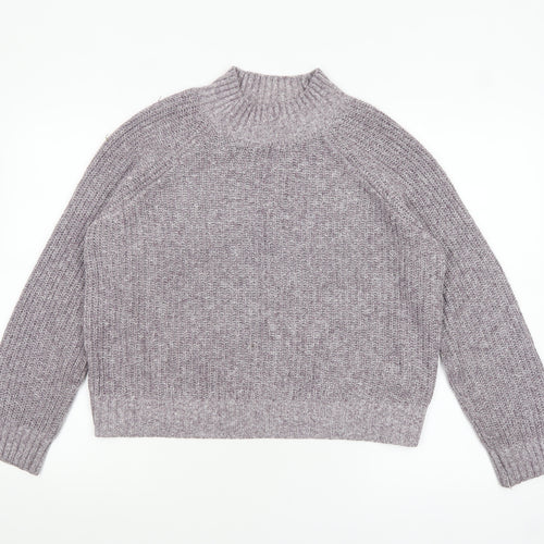 Fat Face Women's Purple High Neck Chunky Knit Jumper Size 10