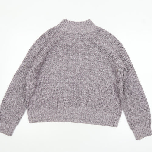 Fat Face Women's Purple High Neck Chunky Knit Jumper Size 10