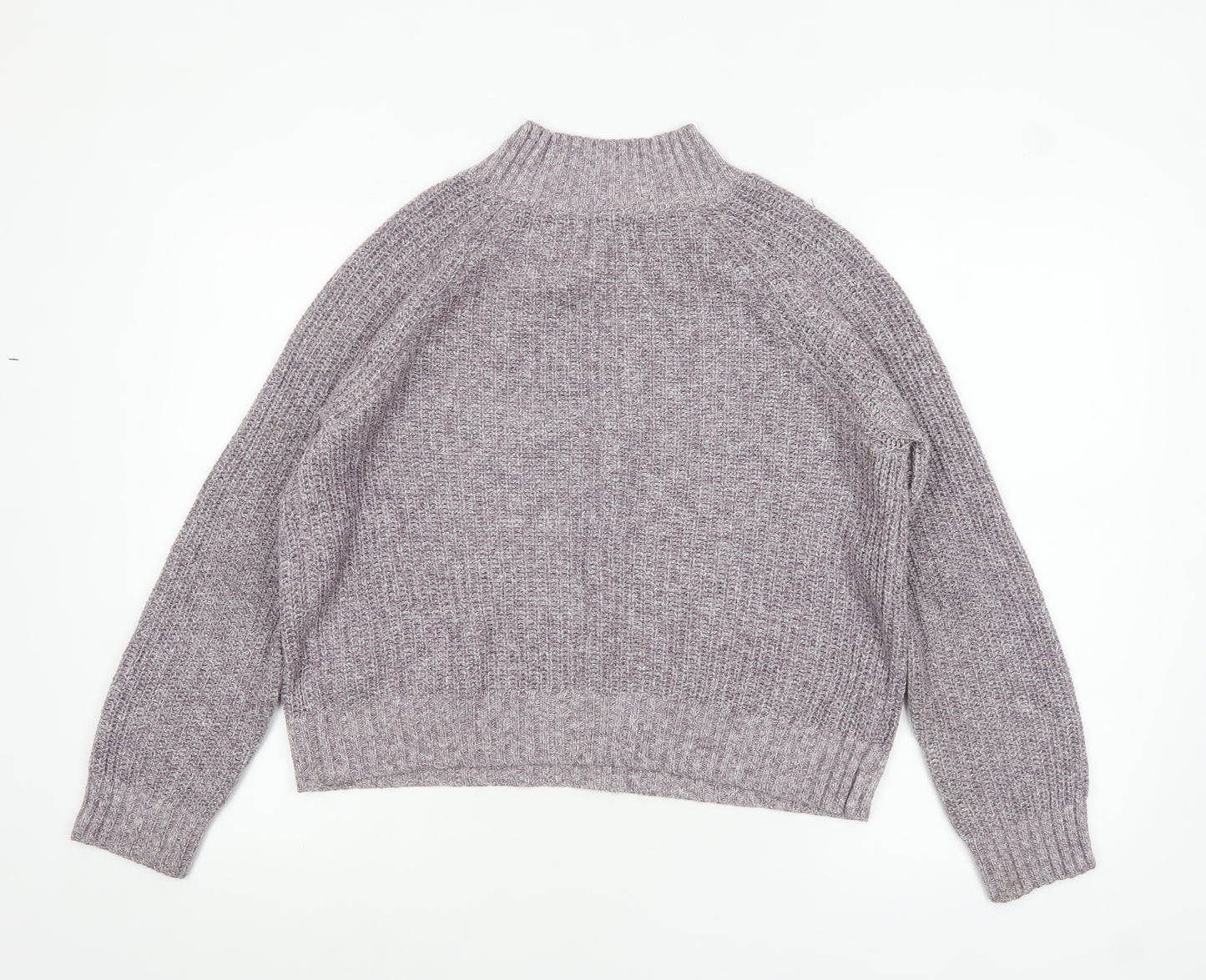 Fat Face Women's Purple High Neck Chunky Knit Jumper Size 10